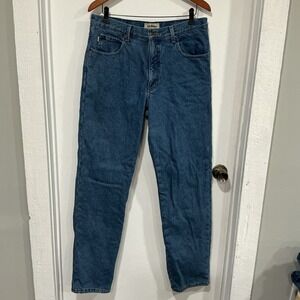 L.L. Bean Classic Fit Jeans Mens 34x34 Blue Medium Wash Fleece Lined Denim Pants